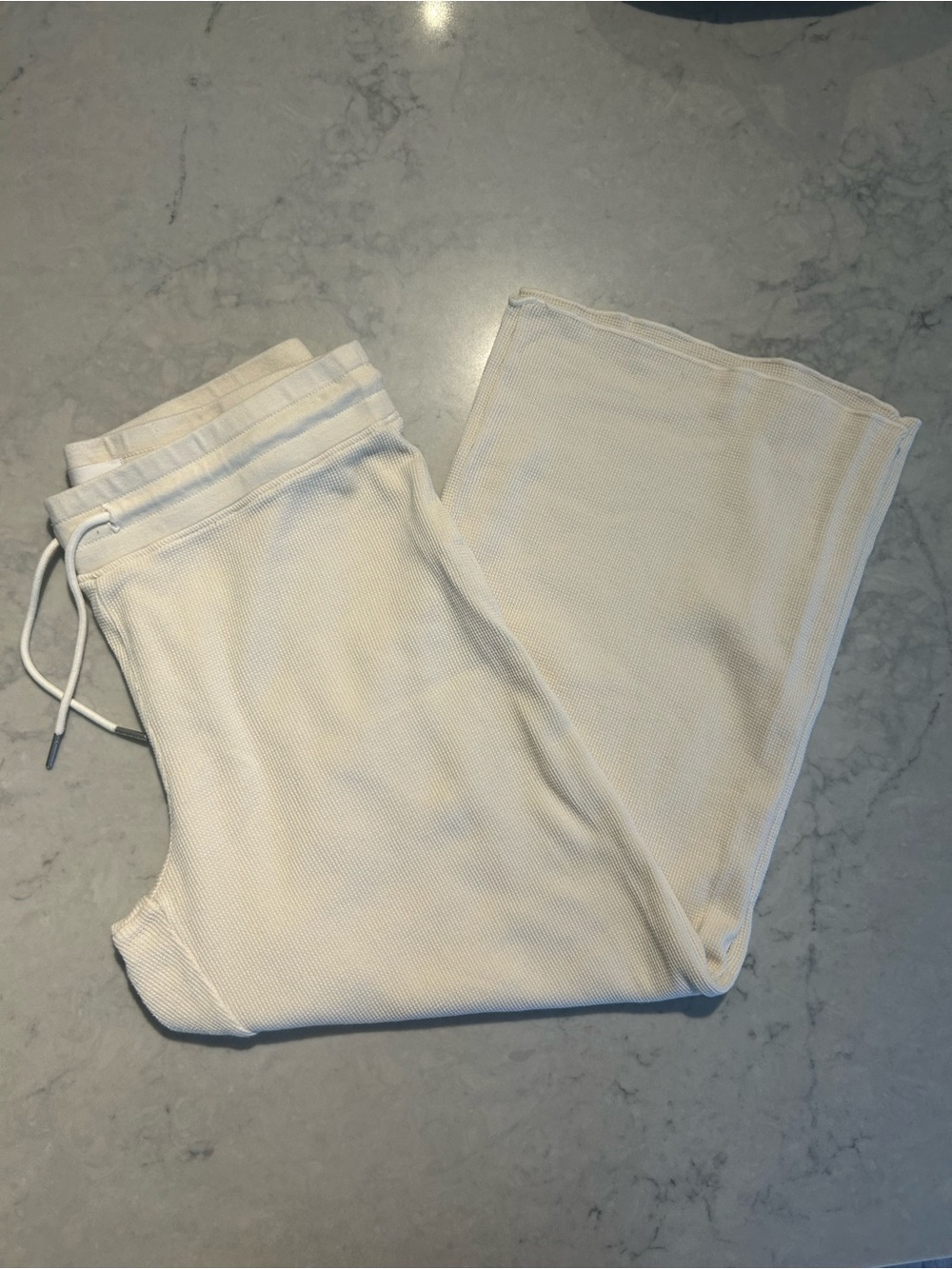 MATE the Label thermal waffle wide leg cropped pants